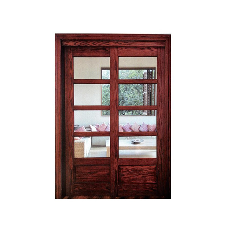 NSW-11 Clear glass Natural Solid Wood Door